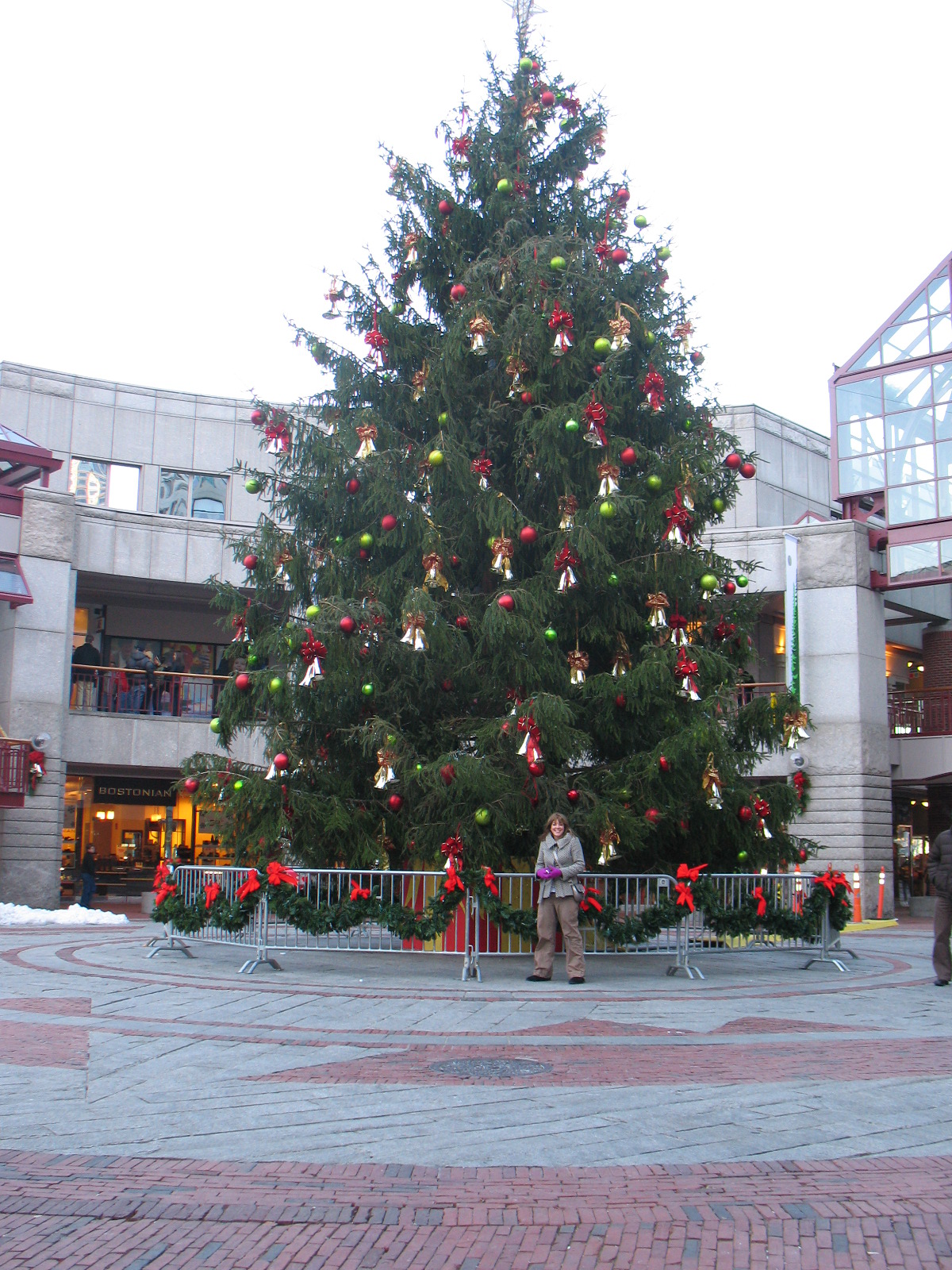 Faneuil Hall Christmas tree installation Boston